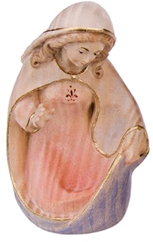 Fritz Cox Krippenfiguren aus Holz - Heilige Familie | Maria Josef und Jesuskind | geschnitzt aus Eschenholz | mit Wasserfarben handbemalt | hergestellt in der EU | natürliche Farbtöne | 15 cm (Maria)