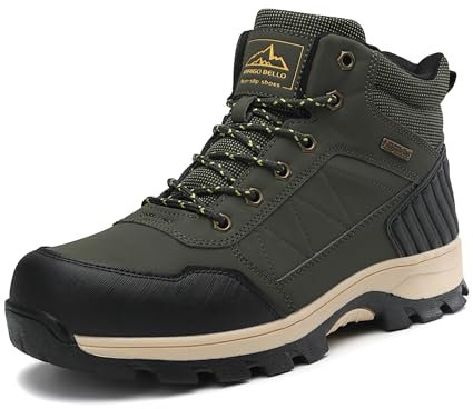 ARRIGO BELLO Stivali Uomo Scarpe Invernali Scarponi Stivaletti da Trekking Neve Caldo Pelliccia Fodera Passeggio Scarponcini Taglia 41-46 (B-Verde, 42)
