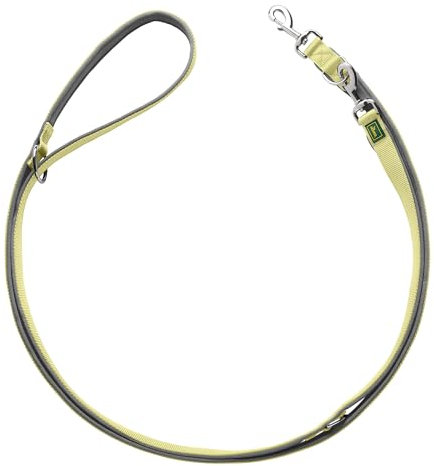 HUNTER Verstellbare Führleine NEOPREN, Farbe: Matcha/grau, strapazierfähiges Nylon, 3-fache Verstellmöglichkeit, weiche Neoprenpolsterung, ideal für Alltag und Training, Größe: 20/200