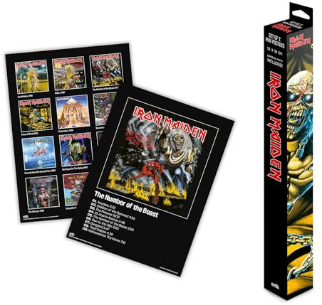 Grupo Erik Poster - Iron Maiden - Set of 2 Mini Posters 15 x 20.5 inches / 38 x 52 cm - Art Poster Shipped Rolled Up In A Protective Box - Iron Maiden Gifts