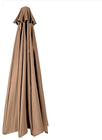 Housse de rechange octogonale pour parasol de jardin en tissu kaki 8 bras compatible avec parasol déporté de 3 m