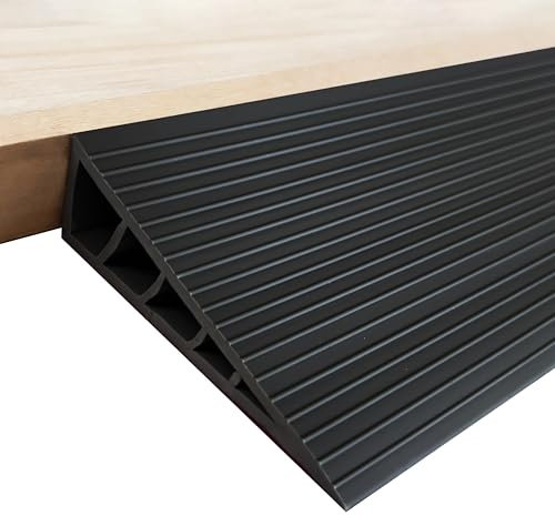 EaseThrift 1 Rise Threshold Ramps for Doorways 40'' L Floor Transition Strip Self-Adhesive Wheelchairs Ramps, Edge Door Threshold Reducer Transition Strips for Home Steps (Black)