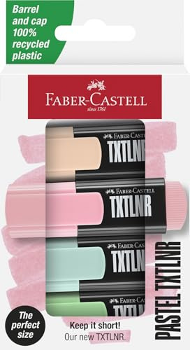 Faber-Castell 154214 Textmarker TXTLNR, Pastellfarben, 4 Stück