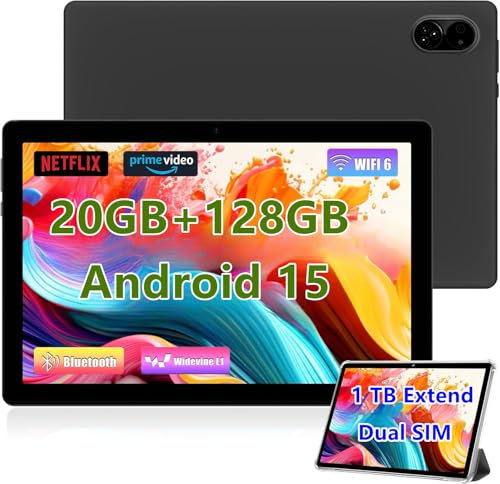 Tablette Android 10,1 pouces 20 Go + 128 Go Octa-Core 1 To TF Extend, 2,5 GHz, double SIM, 8 MP + 13 MP, appareil photo 4G LTE WiFi, type C