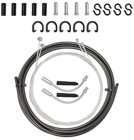 AMSGANK Bicycle Brake Cable Set, Bicycle Gear Lever Cable Kit with Internal Cables for Front and Rear Brakes, V-Shaped Brake Cable Guide Tube