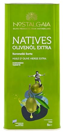 NOSTALGAIA 5 litres Huile d’olive extra vierge grecque – 100% Koroneiki, pression à froid, récolte fraîche 2025/2026, très faible acidité, huile d’olive premium, bidon 5 L