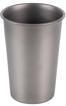 PKRANZYHKAL Titan-Kaffeetasse, 340 ml, ultraleicht, langlebig, rostfrei, BPA-frei, perfekt für Camping, Reisen, Picknicks, Grillen, Wandern, Angeln (Titangrau)