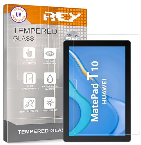 REY Protector de Pantalla para Tablet Huawei MATEPAD T10 - MATEPAD T10s 10.1, Cristal con Doble Protección UV, Vidrio Templado Premium 9H+