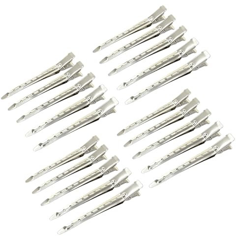 wilcractk Pinzas Pelo Mujer Para Peluquería Clips De Pelo Ondulados De 9 cm Plateado Juego De 20 Para Dar Volumen Fijar Ondas Y Separar Cabello En Estilo O Tinte