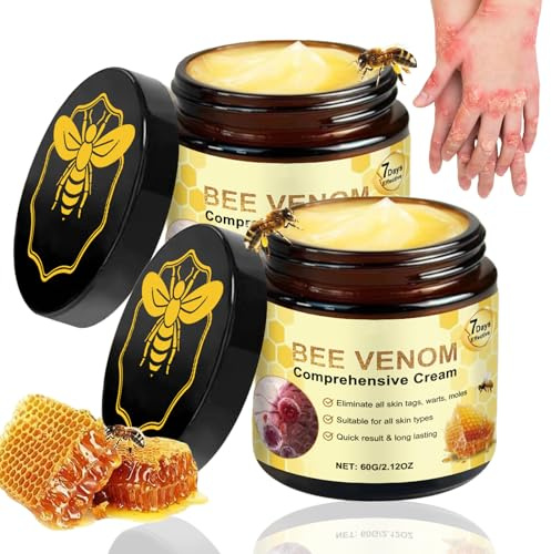 2 Stück Bienengift Komplettcreme, Bienengift Creme Komplettcreme, Bee Venom Skin Care Gel, Bee Venom Creme für alle Hauttypen, Hydratation, Sanfte Pflege, Hautbehandlungscreme, Massageöle, Lotionen
