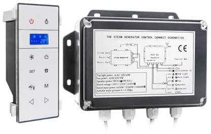 Sauna a vapore, Mini macchina for sauna a vapore montata a parete da 3KW, kit di accessori for bagno turco con doccia LCD for controller for del telefono per cabina doccia(VS-9007W-3KW-BP)