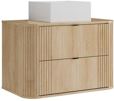 Vente-unique - Einzelwaschtisch Filor -L 80cm x B 46cm x H 57cm- MDF - naturfarben hell