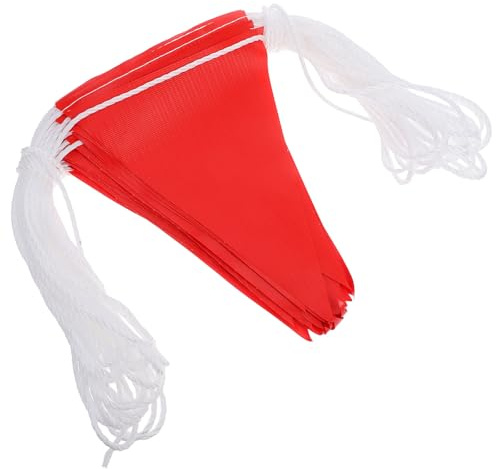 GALPADA Red Pvc Marker Flags High Visibility Waterproof Safety Flags for Hazardous Areas and Sporting Events Sturdy Pennant Banners for Outdoor Safety Barriers and Traffic Control