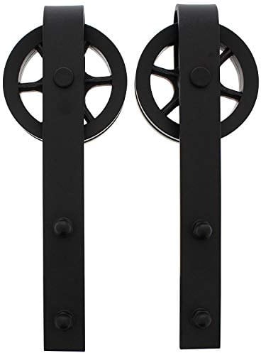 INTERSTEEL - 2-teiliges Laufrollen-Set Wheel Mattschwarz - Schiebetürrollen für Schiebetüren, Innentüren und Wandschränke - 340 mm