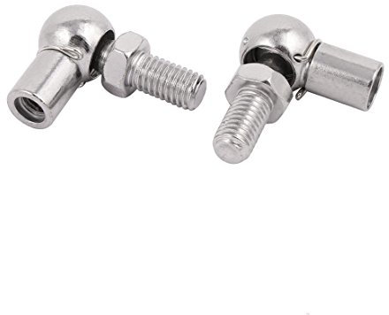 sourcing map 2stk. Gelenkkopf Kugellager, Recht-Hand Innengewinde M8x1,25mm und Recht-Hand Außengewinde M8x1,25mm, 45# Stahl Kugelpfanne Endfitting