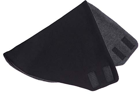 Hilltop Polar Bandana doppellagig/Dreieckhalstuch mit Fleece und Klettverschluß/Halstuch, Farbe/Design:Schwarz uni