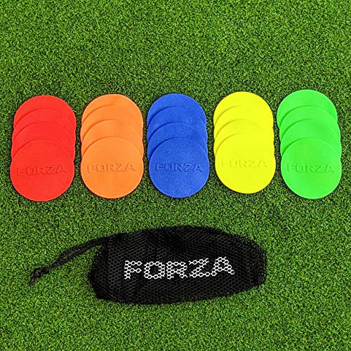 FORZA Mini Disques de Marquage de 9 cm [Pack de 20 Multicolore] | Disques Multi-Surfaces en PVC Antidérapant | Équipement de Sport Polyvalent avec Sac de Transport