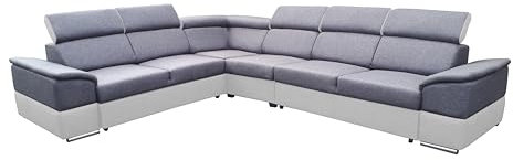 All4All Ecksofa mit Schlaffunktion Estrella - XXL Sofa mit Bettkasten - 334 cm x 264 cm - Schlafsofa - Wohnlandschaft L-Form - Groß - Gewebe - Farbe wählbar - Seite Rechts 19