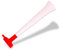 FUN FAN LINE - Pack x3 Plastik Vuvuzela Trompeten. Zubehör für Fußball- und Sportfeste. Geräuschvolles Lufthorn für die Animation. (England)