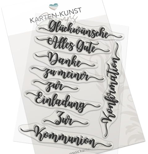 Karten-Kunst Clear Stamps KK-0148 Stempel Kalligraphie zur Konfirmation und Kommunion Silikonstempel