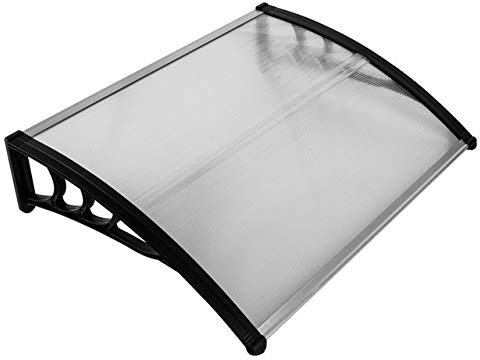 Marquesina puerta exterior Aleros puerta cubierta de la lluvia Soporte Ventana doméstica Aleros Toldo Toldo Puerta de entrada de lluvia dosel del hogar 100x75cm Muebles de exterior ( Color : Black )