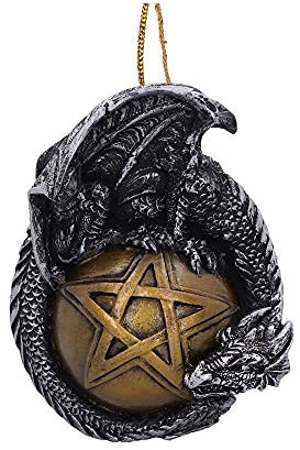 Nemesis Now Caspar Dekofigur Drache zum Aufhängen, goldfarben, 8,89 cm, Kunstharz