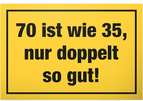 DankeDir! Siebzig - Schild 30 x 20 cm - Jubiläum Geburtstagskarte Partydeko Geburtstagsdeko Geschenkidee - Männer & Frauen 70 Jahre 70. Geburtstag 70er Geschenk Geburtstagsgeschenk