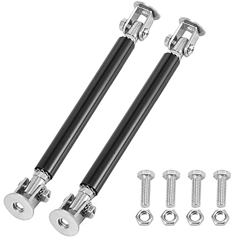 X AUTOHAUX 2pcs 100mm Universal Car Bumper Lip Protector Splitter | Tie Rods Adjustable Splitter Support Rods, Black