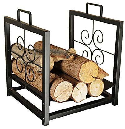 Culle portalegna Porta Legna da Ardere Verticale Porta Legna in Ferro Battuto, Supporto per Accessori Schermo Camino Nero, Usato per Accendere I Porta Carbone per Interni Ed Esterni