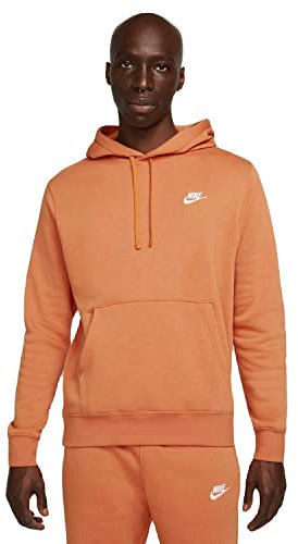 Nike Sportswear Club - Felpa in pile con cappuccio, taglia L, colore: Arancione