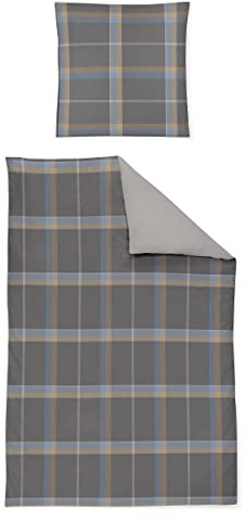 Irisette Bettwäsche Mako-Satin grau Größe 135x200 cm (80x80 cm)