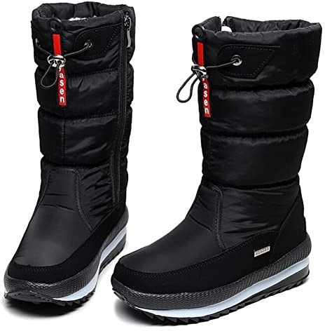 Women's Snow Boots with Zipper Winter Built for Comfort, Winter II Waterproof Fur Lined Frosty Warm Anti-Slip Boot