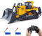 fisca Ferngesteuerter Bulldozer, RC 1/16 Voll funktionsfähiges Baufahrzeug Ferngesteuerter Schwerer Bulldozer, 2,4 GHz 11-Kanal-Dozer-Frontlader-Spielzeug mit Licht und Sound für Kinder