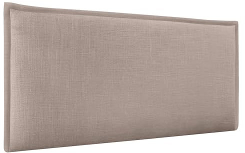 DHOME Plain Natural Leinen Kopfteil mit Einfassung gepolstertes Kopfteil Bett Modernes Schlafzimmer TOP Trending (Erde, 90cm (Betten 70/80/90))