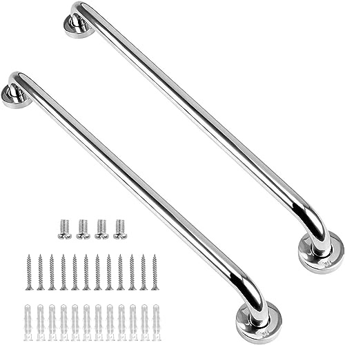 supregear Bathroom Grab Bar (2 Pack), Bathroom Grab Safety Grab Bars 304 Stainless Steel Balance Grab Bar in Chrome for Bathtub Toilet Kitchen Bedroom, Concealed Screw Wall Mounted (50 cm)