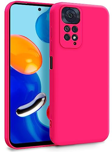 MyGadget Cover per Xiaomi Redmi Note 11 | Note 11s - Custodia in Silicone Morbido a Doppio Strato – Case con Protezione Fotocamera & Fodera Interna Antigraffio - Rosa magenta