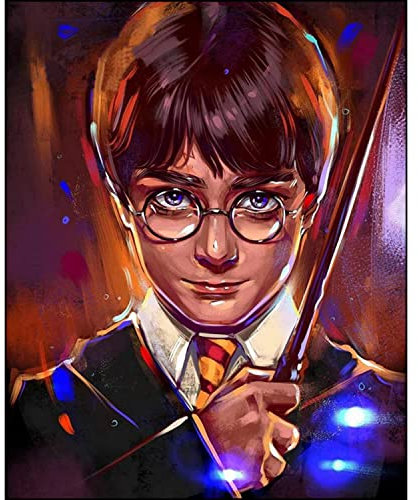 Haarry Potter 5D Diamond Painting Set, Anime DIY Bilder Diamant Malerei Kits für Kinder, Anime Tiere Diamant Kunst Handwerk Bild Kit, Zahlen Diamond Painting Zubehör für Geschenke, Wand, Wohnkultur