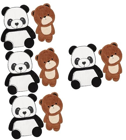 VILLCASE 8 Stk Panda-bären-patch Kundenspezifische Abziehbilder Zum Aufbügeln Jacken Süße Stickereiflecken Bären-stickerei-patches Applikation Für Kleidung Rucksack Flusen Große Jacke