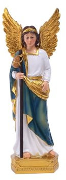 UruMax Erzengels Raphael Figur Aus Kunstharz, 23cm Bunt Erzengels Raphael Statue Figur Skulptur, Religiöse Figuren, Sammlerfiguren Weihnachtliche Engelsfigur Für Heimdekoration Und Religiöse