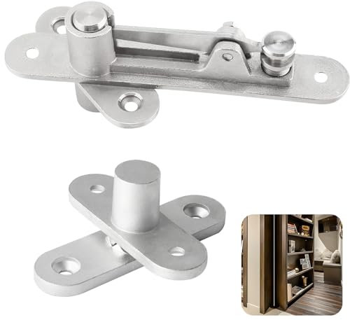 TamBee Cerniera a perno per porta resistente, cerniera nascosta per libreria, cerniere segrete in acciaio inox, cerniera invisibile per porta con tenuta aperta, carico pesante 150 kg