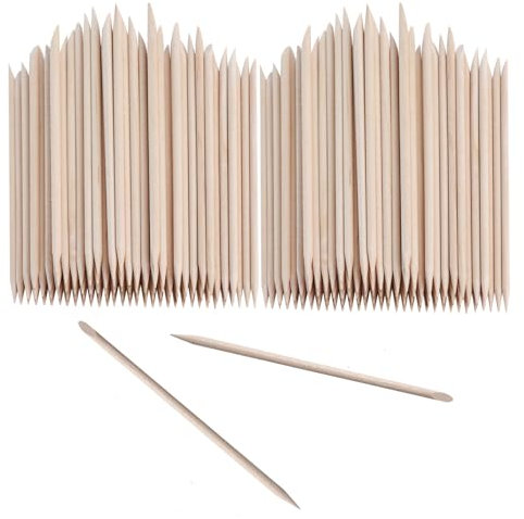 Palitos de Naranjo Manicura,200 Piezas Palitos de Madera Naranja para Manicura Palo de Cutícula de Uña Empujador de Cutículas de Uñas para Manicura y Pedicura