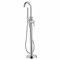 PUDLOR Mitigeur de baignoire sur pied argenté - Mitigeur de baignoire pivotant à 360° - Mitigeur de baignoire vertical avec cascade et douchette à main