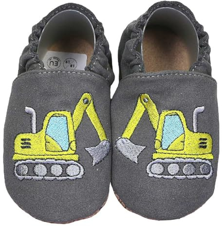 HOBEA-Germany Kinderschuhe RecyStep Bagger grau 22/23 (1½ - 2 Jahre) Gripwalksohle