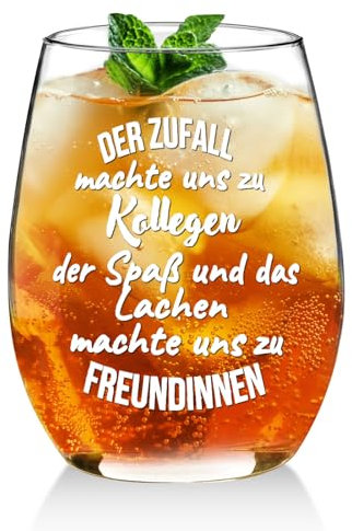ANOTION Abschiedsgeschenk für Kollegen, 450 ml Lustige Weingläser mit Gravur - Der Zufall Machte Uns zu Kollegen, Abschied Kollegin Weinglas Geschenke, Abschiedsgeschenk Kollegen Jobwechsel Neuen Job