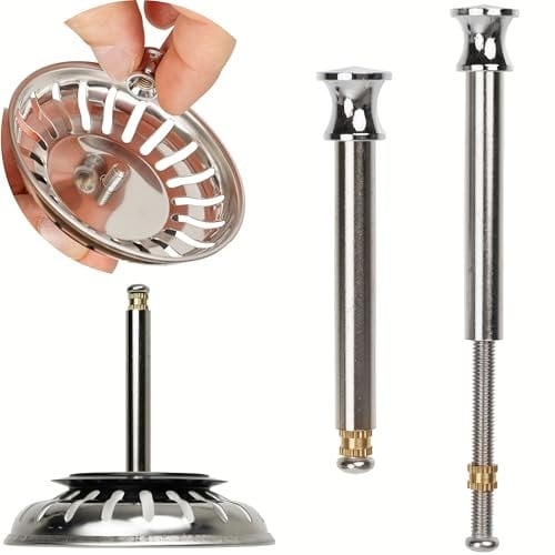Siebkorb Ersatz Zapfen, 1 Pack, für Excenter Bedienung, ragt 52-97 mm tief in den Abfluss, Ø 8 mm Stift, Zapfen aus Messing, kompatibel mit Franke, Blanco Ablaufgarnitur, Exzenter Pin Ventilablauf