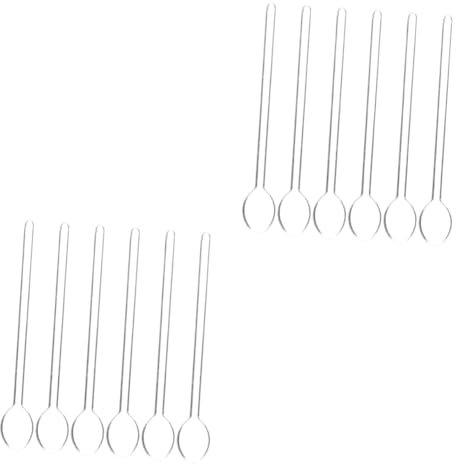 Hohopeti 2er-set Mehrzweck-löffel-set Robuste Gläserlöffel Für Kaffee Tee Latte Griff Zum Mischen Von Dessert Kuchen Und Fondant 6 Stück X 2