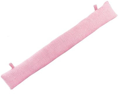 Schwerer Windstopper mit klassischem Diamond-Chevron-Muster – Zugluftstopper aus Stoff zum Aufhängen, kein Verrutschen mehr, in 3 Farben (Rosa, Standard)