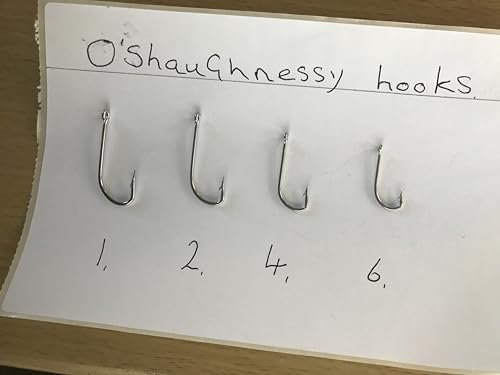 25 Pack Size 6 O'shaughnessy Fishing Hooks, 25 Pieces