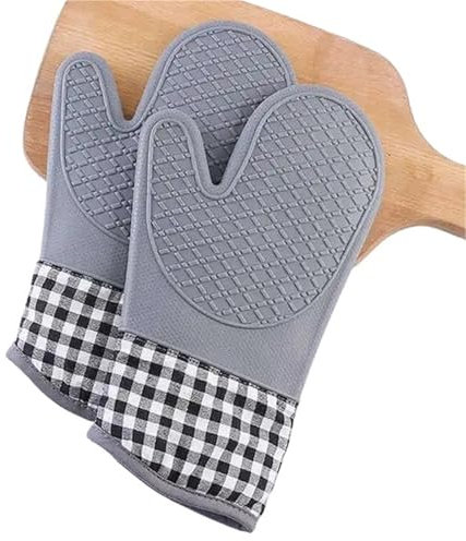 Manoplas Para Horno Almohadillas calientes, manoplas de silicona for horno y juegos de soportes for ollas con forro acolchado, manopla de cocina resistente al calor, guantes flexibles impermeables