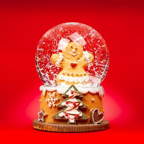SIKORA SK23 Kleine Glas Deko Schneekugel Lebkuchenmädchen Weihnachten Weihnachtsdeko D:45mm